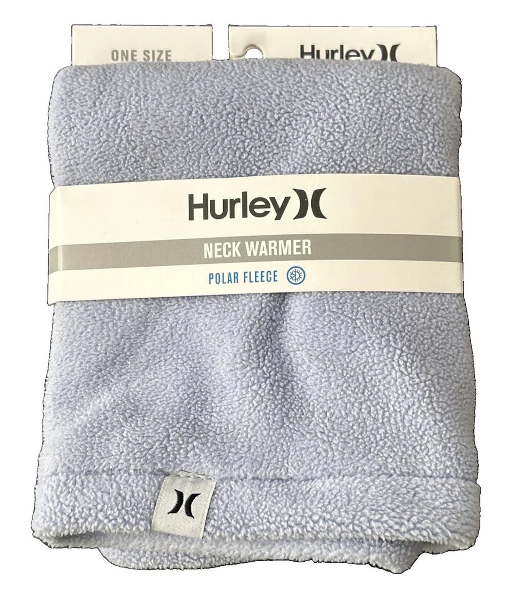 Hurley Polar Fleece Neck Warmer Light Blue 10X12 Inch One Size Fits Most New!